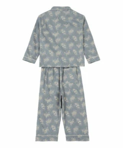 Cheapest 🔔 Cotton Pyjamas Soft Teal Blue Camomile London Fashion Children 🎁 -Outlet Kids' Fashion Store cotton pyjamascotton pyjamas soft teal blue camomile london fashion children 2