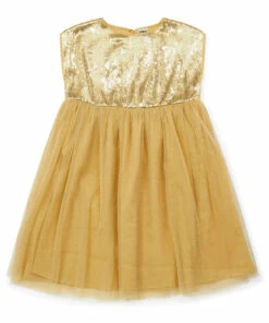 Best deal 🔥 Dalida Tulle and Sequin 👗 Dress - ❄ Christmas Collection - Gold Bonton Fashion Children ✔️