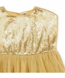 Best deal 🔥 Dalida Tulle and Sequin 👗 Dress - ❄ Christmas Collection - Gold Bonton Fashion Children ✔️ -Outlet Kids' Fashion Store dalida tulle and sequin dress christmas collection gold bonton fashion children 3