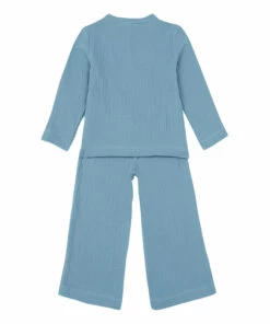 Best Pirce 👏 Deli Organic Cotton Muslin Pyjamas Grey blue Risu Risu Fashion Teen, Children ✨ -Outlet Kids' Fashion Store deli organic cotton muslin pyjamas grey blue risu risu fashion teen children 4
