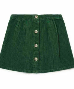 Wholesale ❤️ Delie Organic Cotton Corduroy Skirt Dark green Bonton Fashion Children 🤩