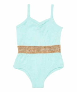 Deals ⭐ Disco One Piece Terry Cloth 🩱 Swimsuit Green water Bonjour Fashion Children 🛒