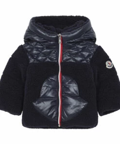 Deals 👏 Down Jacket Navy blue Moncler Fashion Baby, Children ❤️