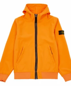 Outlet 😀 Ecusson Zipped Jacket Neon orange Stone Island Fashion Teen, Children 🛒
