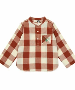 Buy 🤩 Edgar Checked Kurta Shirt Caramel Bonton Fashion Children 🧨
