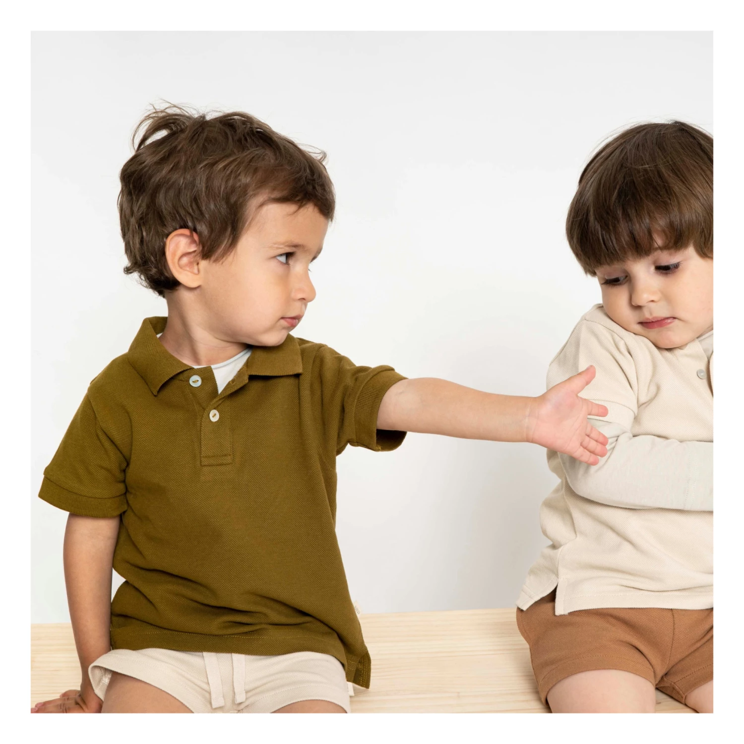Promo 😀 Eiven Organic Cotton Pique Polo Shirt Chocolate Minimalisma Fashion Baby, Children 🔔 4 Promo 😀 Eiven Organic Cotton Pique Polo Shirt Chocolate Minimalisma Fashion Baby, Children 🔔 - Image 4