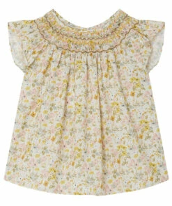 Promo 🔔 Ella Exclusive Liberty Organic Blouse Green Bonpoint Fashion Children 😀