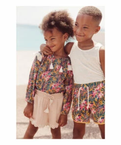 Brand new 😍 Embroidered Embroidered Organic Cotton Muslin Shorts Pale pink Louise Misha Fashion Teen, Children 🤩 -Outlet Kids' Fashion Store embroidered embroidered organic cotton muslin shorts pale pink louise misha fashion teen children 2