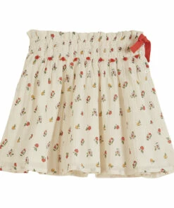 New 🔔 Embroidered Floral Smocked Skirt Ecru Emile et Ida Fashion Children 😀