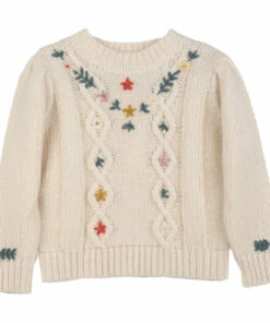 Flash Sale 🌟 Embroidered Jumper Ecru Bonton Fashion Children 🤩