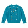 Cheap 🔥 Embroidered Jumper Peacock blue Bonton Fashion Children 😍