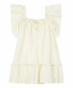 Cheapest 👏 Emel Organic Cotton 👗 Dress Ecru Yoli & Otis Fashion Children 😀