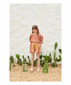 Budget 😀 Estella Organic Cotton Blouse Terracotta Liilu Fashion Children ⭐ -Outlet Kids' Fashion Store estella organic cotton blouse terracotta liilu fashion children 2