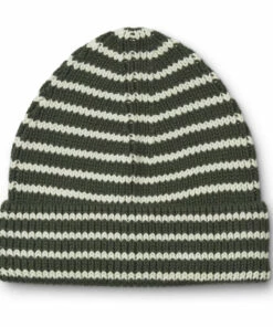 Promo ✔️ Ezra Striped Organic Cotton Beanie Green Liewood Fashion Baby, Children 🎉