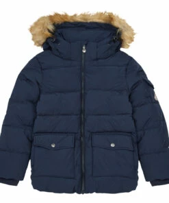 Best deal 🎁 Faux Fur Hooded Down Jacket Navy blue Pyrenex Fashion Teen, Children ❤️