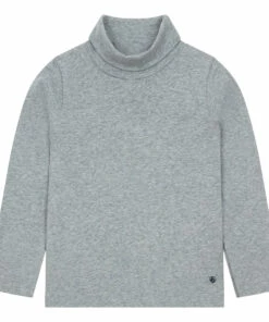 Promo 🌟 Fine Polo-neck Jumper Grey Petit Bateau Fashion Children 🤩
