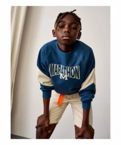 Best Sale 🔥 Firsty Vintage College Sweatshirt Blue Bellerose Fashion Teen, Children ✔️ -Outlet Kids' Fashion Store firsty vintage college sweatshirt blue bellerose fashion teen children 3