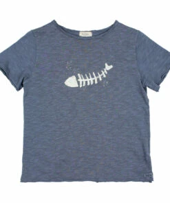Coupon ✨ Fish Organic Cotton Slub T-shirt Blue Búho Fashion Children ⭐