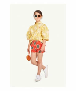 Best Sale 🎁 Floral Jersey Hedgehog Shorts Red The Animals Observatory Fashion Children 🤩 -Outlet Kids' Fashion Store floral jersey hedgehog shorts red the animals observatory fashion children 1