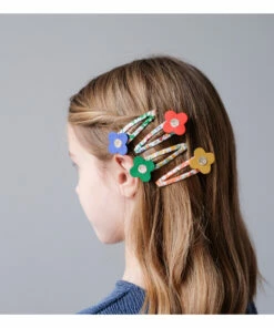 New ❤️ Flower Hair Clips - Set of 4 Green Mimi & Lula Fashion Children 🎁 -Outlet Kids' Fashion Store flower hair clips set of 4 green mimi lula fashion children 2