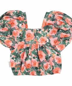 Coupon 👍 Flower Top Green Piupiuchick Fashion Teen, Children 🤩 -Outlet Kids' Fashion Store flower top green piupiuchick fashion teen children 3