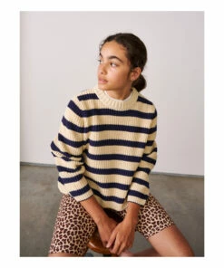 Promo 😍 Gelza Striped Jumper Navy blue Bellerose Fashion Teen, Children 🔥 -Outlet Kids' Fashion Store gelza striped jumper navy blue bellerose fashion teen children 2