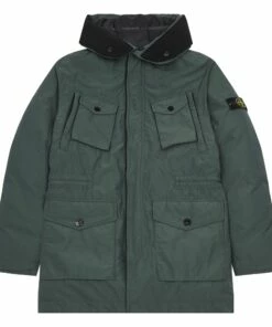 Best Pirce 🤩 Genuine Long Down Jacket Chrome green Stone Island Fashion Teen, Children ❤️