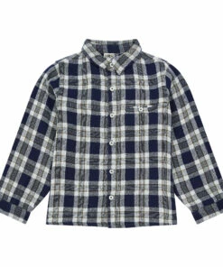 New ❤️ Georges Cotton Muslin Shirt Navy blue Bonton Fashion Children ❤️