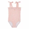 Wholesale ✨ Gingham Bow 🩱 Swimsuit Pale pink Tocoto Vintage Fashion Children 🎉
