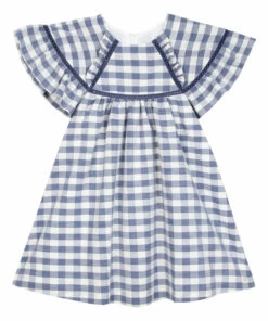 Buy ๐คฉ Gingham ๐ Dress Navy blue Tartine et Chocolat Fashion Children ๐ฏ