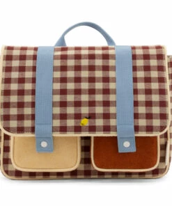 Best Pirce ๐คฉ Gingham School Bag Burgundy Sticky Lemon Fashion Teen, Children ๐ฅ