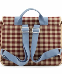 Best Pirce 🤩 Gingham School Bag Burgundy Sticky Lemon Fashion Teen, Children 🔥 -Outlet Kids' Fashion Store gingham school bag burgundy sticky lemon fashion teen children 4
