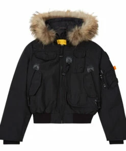 Best Sale 👏 Gobi Fur Bomber Jacket Black Parajumpers Fashion Teen, Children ✔️