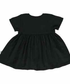 Flash Sale 🎁 Guarana Double Organic Cotton Muslin 👗 Dress Black Poudre Organic Fashion Children ✔️
