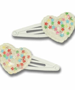 Flash Sale 🎁 Heart Hair Clips White Milk x Soda Fashion Children 👏