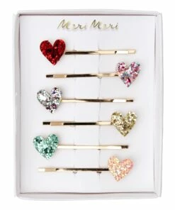 Best Pirce 🤩 Heart Hairclips - Set of 6 Meri Meri Fashion Children 🤩