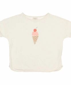 Flash Sale ⭐ Ice Organic Cotton Slub T-shirt Ecru Búho Fashion Children ❤️