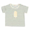 Brand new 🔔 Ice Striped Organic Cotton Slub T-shirt Green water Búho Fashion Baby, Children 💯