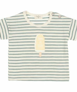 Brand new 🔔 Ice Striped Organic Cotton Slub T-shirt Green water Búho Fashion Baby, Children 💯