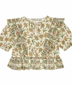 Promo 💯 Indiana Short Sleeve Blouse Off white the new society Fashion Teen, Children ✨