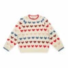 Outlet 🤩 Jacquard Alpaca and Merino Wool Heart: Jumper Ecru Bonton Fashion Children 👍