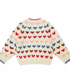 Outlet 🤩 Jacquard Alpaca and Merino Wool Heart: Jumper Ecru Bonton Fashion Children 👍 -Outlet Kids' Fashion Store jacquard alpaca and merino wool heart jumper ecru bonton fashion children 2