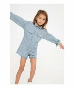 Best deal ⭐ Jumpsuit Blue Simple Kids Fashion Teen, Children 🧨 -Outlet Kids' Fashion Store jumpsuit blue simple kids fashion teen children 4