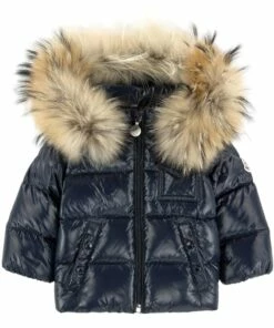 Brand new 🛒 K2 Fur Down Jacket Navy blue Moncler Fashion Baby, Children 😀