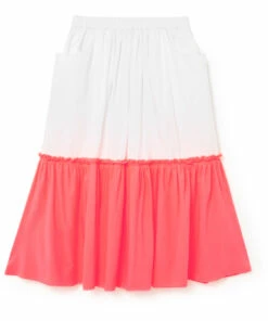 Flash Sale 👏 Kawaii Two-Tone Maxi Skirt Ecru Little Creative Factory Fashion Teen, Children 🎉