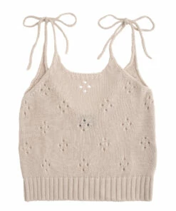 New 🔥 Knit Top Nude beige Tocoto Vintage Fashion Children ⭐