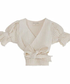 Flash Sale ❤️ Lalehan Organic Cotton Waffle Blouse Ecru Yoli & Otis Fashion Children 💯