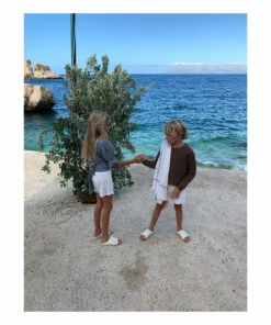 Budget 😀 Lalehan Organic Cotton Waffle Blouse Grey blue Yoli & Otis Fashion Children 🤩 -Outlet Kids' Fashion Store lalehan organic cotton waffle blouse grey blue yoli otis fashion children 3