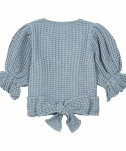 Budget 😀 Lalehan Organic Cotton Waffle Blouse Grey blue Yoli & Otis Fashion Children 🤩 -Outlet Kids' Fashion Store lalehan organic cotton waffle blouse grey blue yoli otis fashion children 5