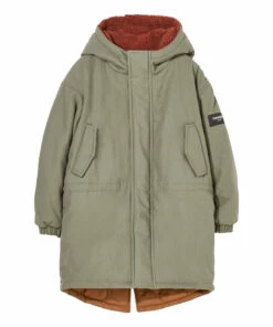 Coupon ⌛ Law Reversible Parka Khaki Finger in the nose Fashion Teen, Children 😀